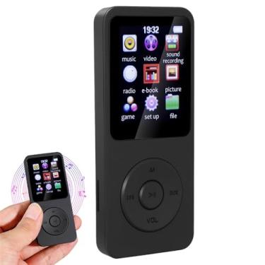 Imagem de Leitor de MP3 portátil, tela de 1,8 polegadas, leitor de música Bluetooth com leitor de e-book, preto