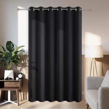 Imagem de Joydeco Cortinas blackout para portas deslizantes de pátio 227 cm de comprimento, cortinas divisórias de quarto com ilhós, cortinas blackout térmicas extra largas para quarto e sala de estar (preto