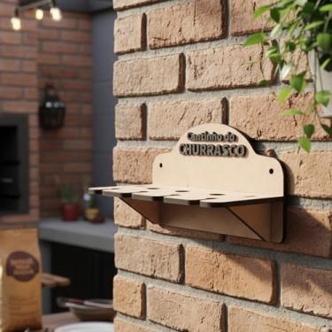 Imagem de Suporte Guarda Espetos Cantinho do Churrasco de Parede em MDF de 6 MM(25 cm)