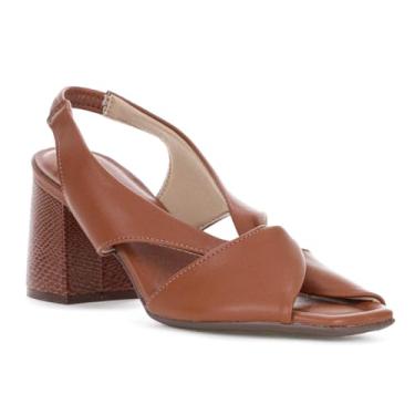 Imagem de Sandália Piccadilly Salto Médio Flavia Marrom - Feminino - 38 - Marrom