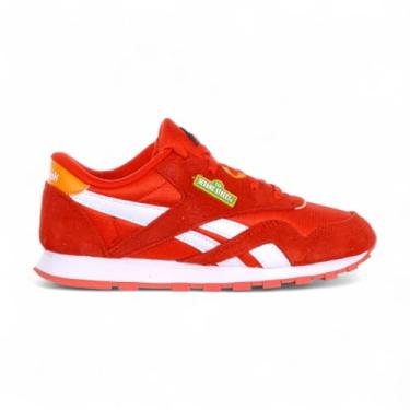 Imagem de Reebok Tênis infantil unissex clássico de nylon (criança pequena), Vermelho/branco/laranja, 13.5 Little Kid