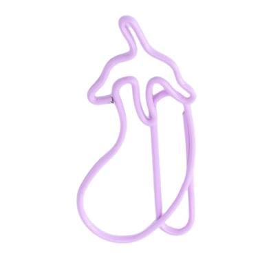 Imagem de Generic Clipes de Papel Em Forma de Berinjela Roxa Fofos e Engraçados 100 Peças Clipes de Papel de Ferro Resistente para Escritório Escolar, Uso Versátil para Scrapbook e Diário de Arte