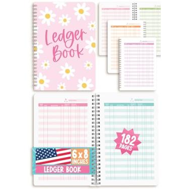 Imagem de Livro contábil - Livros contábeis para contabilidade, livro de registro contábil, espiral de caderno de contabilidade, caderno rastreador de renda e despesas, rastreador de contas rosa