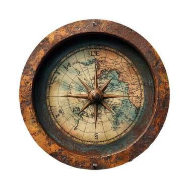 Imagem de Bússola Náutica De Madeira De 8 Polegadas Para Decoração De Barco Para