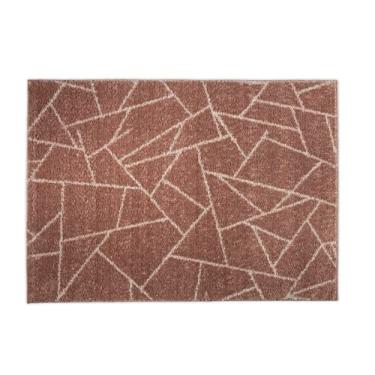 Imagem de Tapete Sala, Quarto, Escritório em Shagy Pelo 17mm Antiderrapante Base Emborrada Desing (Triangulo Terra, 2,00m x 1,50m)