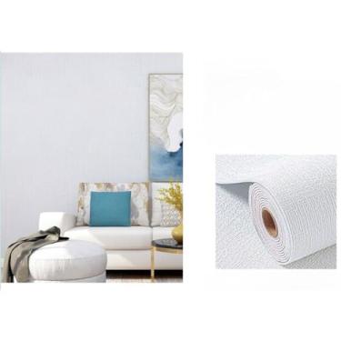 Imagem de Painel Linho Liso Espuma Adesivo Grosso Autocolante Decoração Revestimento Acústico(5.6 Metros x 50cm-2.8m²,Branco)