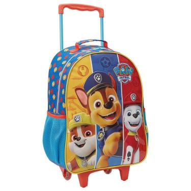 Imagem de Mochila Infantil Patrulha Canina Mala Escolar Rodinhas Azul