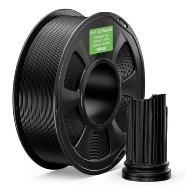 Imagem de DEEPLEE Filamento PLA+ 2.0 1,75 mm, filamento de impressora 3D de resistência mais forte, preto 1 kg, filamento de impressora 3D PLA Plus atualizado, filamento PLA+ de alta velocidade para a maioria