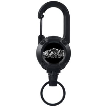 Imagem de Chaveiro retrátil de montanha, porta-crachá retrátil com mosquetão multiferramentas para homens e mulheres