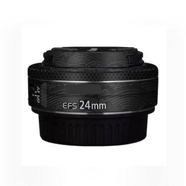Imagem de EFS 24 2.8 Adesivo de lente de câmera para Canon EF-S 24 mm F2.8 Película protetora de vinil decalque skin (onda preta)