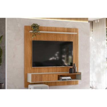 Imagem de Painel Quarto P- Tv Até 65 Pol Dublin C- 1 Porta E 1 Prateleira 160x160cm Nature-off White - Linea Brasil