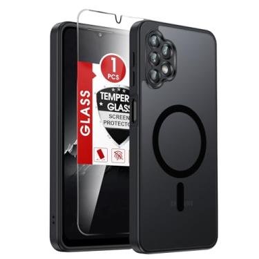 Imagem de LeYi Capa para celular Galaxy A32-5G: Capa compatível com Samsung A32 5G [Mag-Safe Fit] com protetor de tela, película fosca translúcida de toque suave e proteção de corpo inteiro Funda para A 32