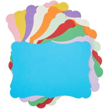 Imagem de CRASPIRE 50 peças, 10 cores, cartões kraft, papel grosso, 12 x 18 cm, bordado, floral, vintage, marcador de página portátil, para aprendizagem, índice, artes, artesanato, etiquetas de presente, menus