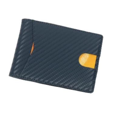 Imagem de Carteira masculina fina com bolso frontal minimalista com vários compartimentos, organizador compacto de viagem para negócios, Azul, Casual