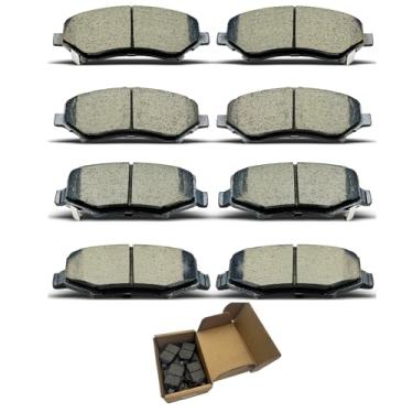 Imagem de Conjuntos de pastilhas de freio para Dodge Nitro 2007-2011, para Jeep Liberty 2008-2012, para Jeep Wrangler 2007-2017, para Jeep Wrangler JK 2018, 8 peças de pastilhas de freio de cerâmica dianteiras