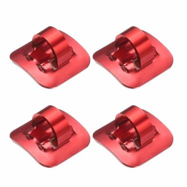Imagem de HARFINGTON 4 peças de clipes C de bicicleta, alojamento, guia de mangueira, cabos de câmbio de freio com assento adesivo para MTB, vermelho