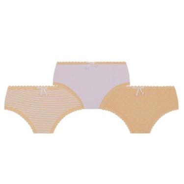 Imagem de Calcinha Lobinha Infantil Estampada 18102-089 C/3, Branco, Branco, Ama