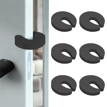 Imagem de Pacote com 6 rolhas de espuma macia para manter as portas abertas, preta