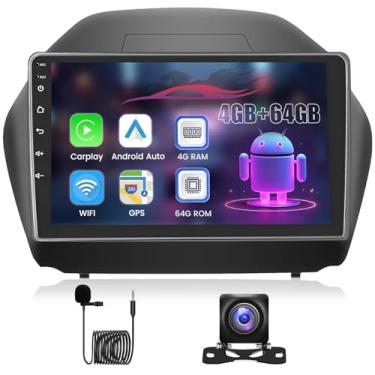 Imagem de Upriding 【8 núcleos 4 + 64 G】 Rádio automotivo Android para Hyundai Tucson IX35 2010-2015 2010-2015 com tela sensível ao toque estéreo para carro com carplay sem fio, Android Auto, GPS/5G WiFi/DSP