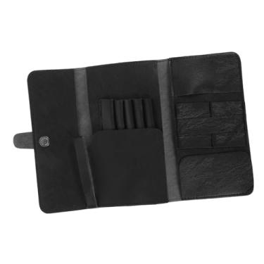 Imagem de HONMEET Bolsa organizadora de tesouras de couro portátil, estojo multifuncional de cabeleireiro para barbeiros e estilistas protege tesouras de danos, design leve e durável