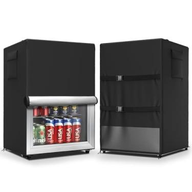 Imagem de COSHNIBI Capa de geladeira, capa de geladeira externa à prova d'água com zíper duplo e enrolável, adequada para proteger freezers/refrigeradores de bebidas verticais (58 cm C x 56 cm L x 86 cm A)