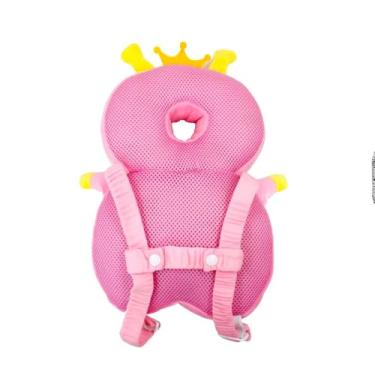 Imagem de Almofada Mochila de Proteção para Bebê, Rosa, Poliéster, 33 x 19 x 6 cm, Proteção Anti-Queda para Cabeça e Costas, para Bebês a partir de 3 Meses, Design em Anel
