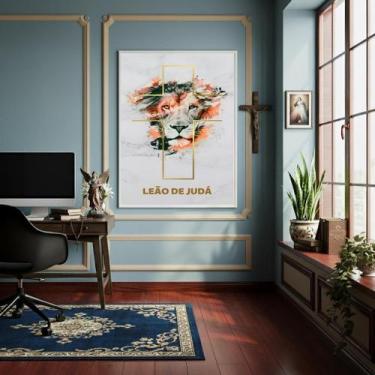 Imagem de Quadro Decorativo Leão Da Tribo De Judá - 70X50Cm - Quadros On-Line