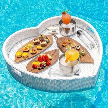 Imagem de lylunnamsp Bandeja flutuante para piscina, bandeja flutuante para piscina, mesa flutuante - mesa de bilhar flutuante, ideal para alimentos e bebidas - mesa flutuante para piscina - bandeja flutuante