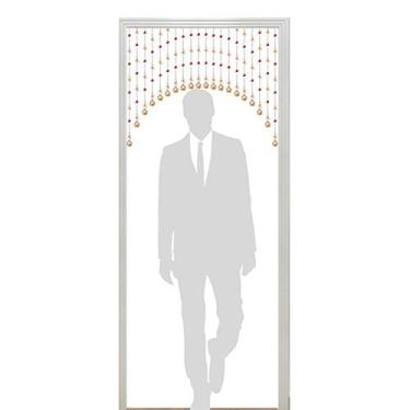Imagem de OKUOKA Cortinas de porta com contas de 20 fios para portas, cortina de cordão de contas de madeira para divisórias de quarto, vidro de cristal, decoração de entrada de sala de estar, personalizável