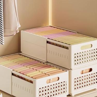 Imagem de IUBGFTO Caixa de armazenamento de roupas, armário de armazenamento doméstico expansível, caixa de armazenamento mágica para calças e roupas (uma cor 20 x 28 x 15 cm)