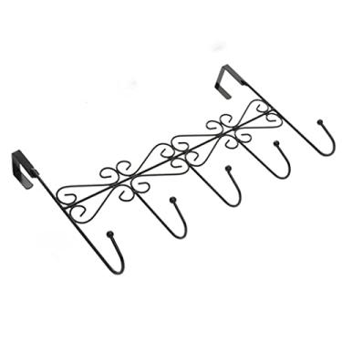 Imagem de Prateleira organizadora de casa de banho, prateleira de metal para pendurar toalhas, cabideiro de armazenamento de casa de banho, acessórios para porta, suporte de toalha (cor: preto, tamanho: tamanho