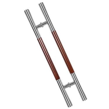 Imagem de Puxador de porta de 3,8 cm de largura Tubo redondo, puxadores de porta push pull em forma de H para portão público, puxador de celeiro deslizante resistente, aço inoxidável, 23,6/31,5 polegadas de