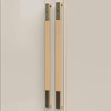 Imagem de Maçaneta de porta de madeira maciça para porta de celeiro deslizante, maçaneta retangular da porta frontal com parafusos, alça de puxar interior externo, instalação simples/dois lados (cor: estilo 3