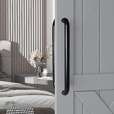 Imagem de Maçaneta de porta cilíndrica de aço inoxidável escovado, maçaneta de porta deslizante antiferrugem, maçaneta de porta de vidro deslizante simples moderna, ouro, ouro rosa, preto, prata (cor: preto