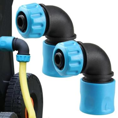 Imagem de Acoplamento de mangueira de jardim, acessórios de mangueira de água, acoplador de tubo de válvula rápida de ângulo de 90 graus para torneira pia cozinha ao ar livre reparo de incêndio lavagem de grama