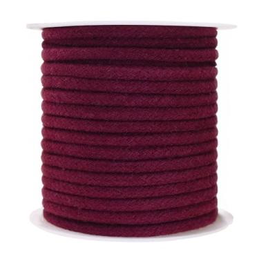 Imagem de Mandala Crafts Cordões macios de substituição borgonha para bolsas de moletom - cordão de tubulação para estofamento de costura - 20 metros 6 mm fio de algodão macramê corda espartilho cordas