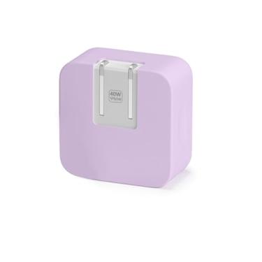 Imagem de Capa carregadora de silicone macio de 40 W compatível com iPhone 14 13/MacBook Air/Apple Watch (adaptador de energia dinâmico USB-C de 40 W da Apple com máximo de 60 W), capa protetora para carregador