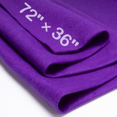 Imagem de XSEINO Tecido de feltro grande roxo 183 cm x 91 cm (2 jardas quadradas), folha de tecido de feltro macio de 1,4 mm de espessura para artesanato, série roxa cores tecido não tecido macio, adequado para
