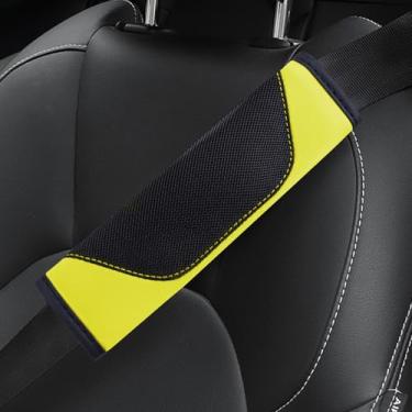 Imagem de Hbxdeco 2 peças de capa de cinto de segurança de carro, capas de cinto de segurança de malha macia e couro para carros, protetor de almofada de cinto de segurança automotivo, capas de alça de ombro