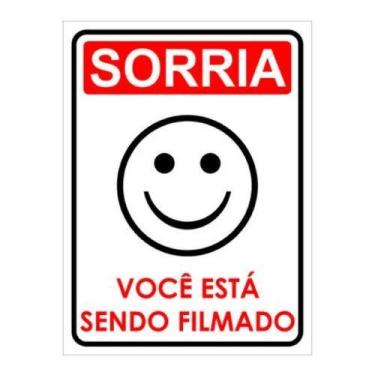 Imagem de Placa sinalização sorria voce esta sendo filmado 15x20 - pacific