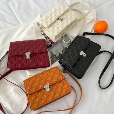 Imagem de Bolsa Feminina Transversal Quadrada Pequena Com Rede - Unistar, Preto