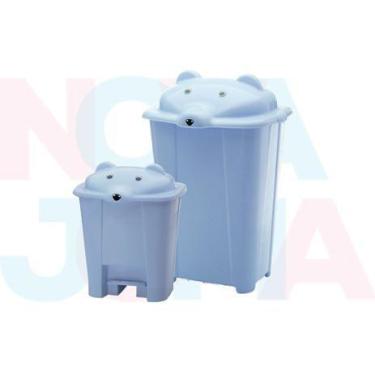 Imagem de Kit lixeira e cesto urso azul - ADOLETA BEBE