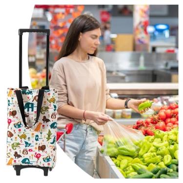 Imagem de SPXMQSS Trolley On Wheels Carrinho de compras com mobilidade dobrável para carrinho de compras de grande capacidade com rodas para carrinhos de supermercado 2