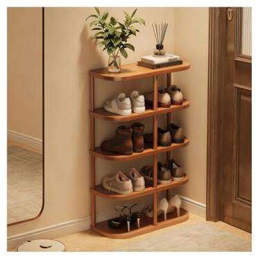 Imagem de SPXMQSS Sapateira, organizador de sapatos de 4/5/6 níveis para entrada, armário de sapatos estreito vertical para 6 a 10 pares para entrada, sala de estar, quarto, 5 níveis 47 x 19,5 x 65 cm