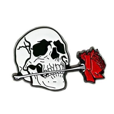 Imagem de Broche Pin Skull Rose Gothic Punk Lapel Badge Alloy 3,5 cm