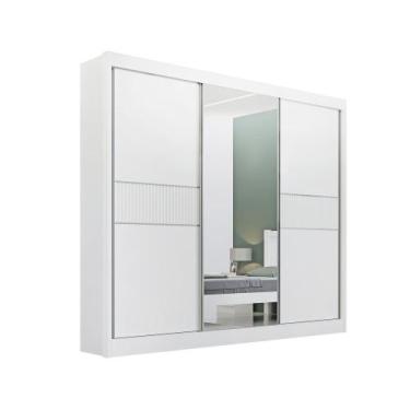 Imagem de Guarda Roupa Cristal Casal 3 Portas Ripado sem pés 6 Gavetas D' Doro, 