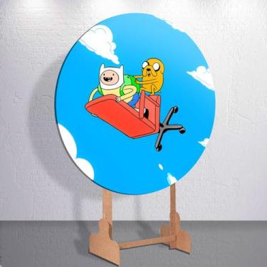 Imagem de Painel Redondo Desenho Hora Aventura Capa Sublimada de Festa Tamanho G