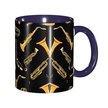 Imagem de Zeraoke Canecas de café criativas com impressão de notas musicais, personalizadas, presente para família, tamanho de 325 ml, unissex