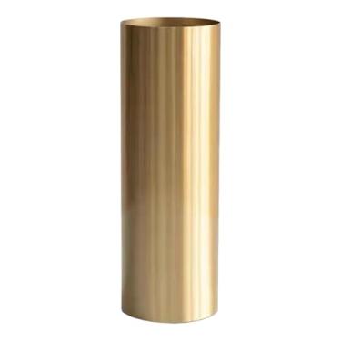 Imagem de Generic Vaso cilíndrico de metal moderno e simples, redondo e decorativo, dourado, para escritório, quarto, casa, mesa de canto ou centro de mesa, 9 Cm X 29.5 Cm