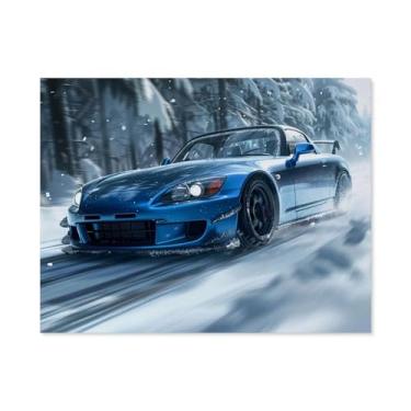 Imagem de HouLaiZhe Snow S2000 Extreme Speed Sports Posters Tela Estética Decoração de Quarto Pintura de Parede Impressões Sala de Galeria Decoração de Parede para Quarto Sala de Estar Escritório 20 x 26